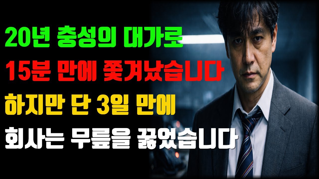 20년 경력자를 자른 회사, 3일 만에 무너진 이유
