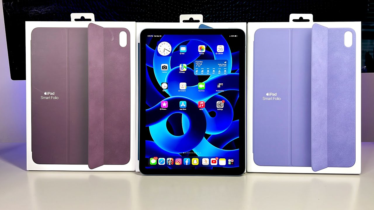НОВЫЙ чехол/чехол iPad Smart Folio для iPad Air 5 2022 года [распаковка и обзор] | 3 НОВЫХ ЦВЕТА!