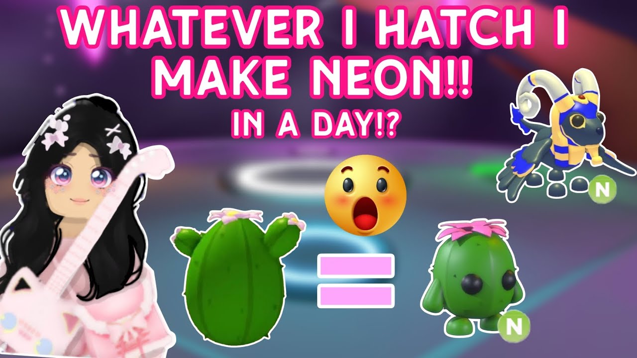 Desert Egg Decides What I Make NEON!😱✨ DOING THIS FOR  A DAY!🤩 | Making my dream neon!😉🪄 | #adoptme