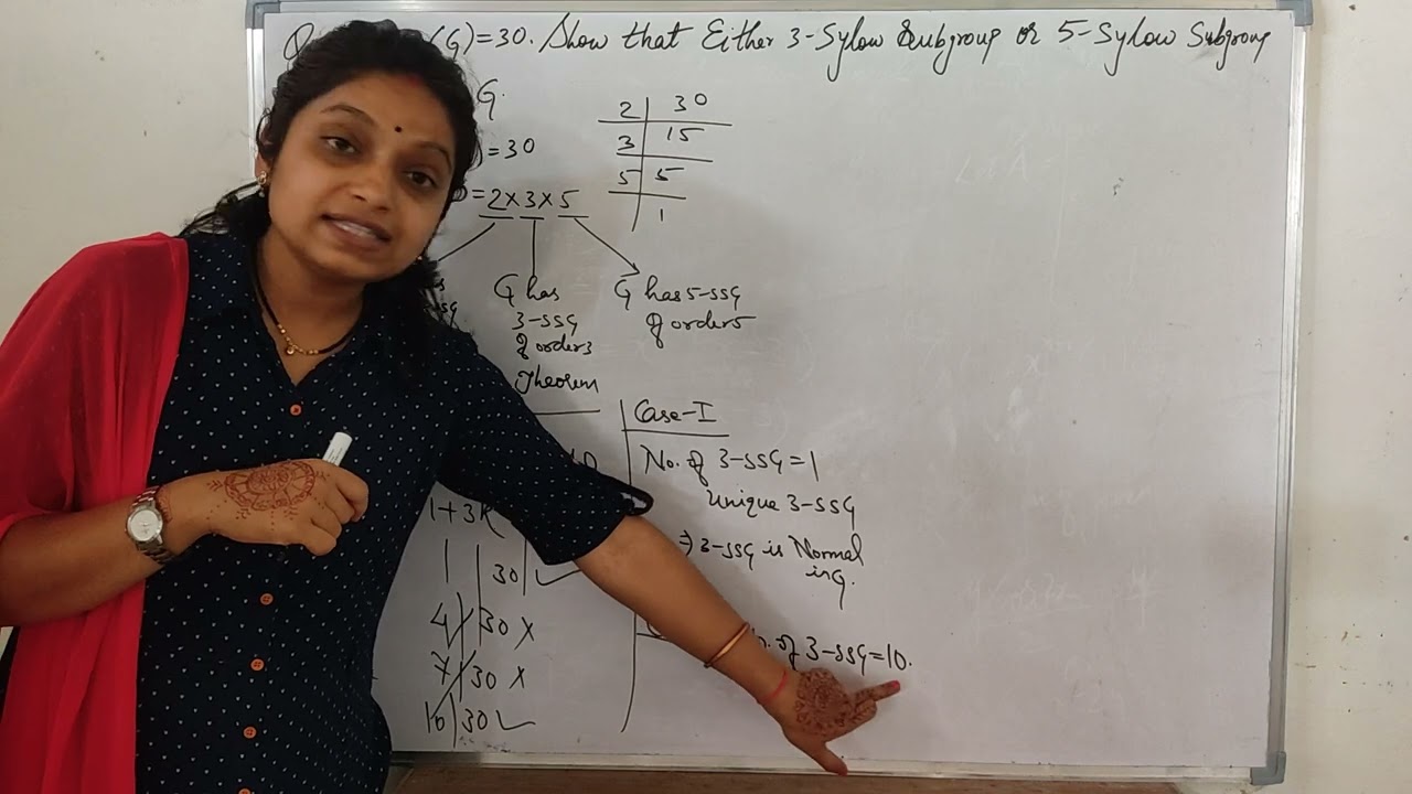 p-Sylow Subgroup l Normal Subgroup l Third Sylow'sTheorem l order of group is 30 l Abstract Algebra