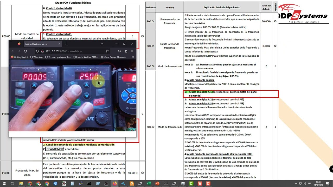 Control remoto ModBus RTU/RS485 de variador de frecuencia INVT GD20-EU Parte 2