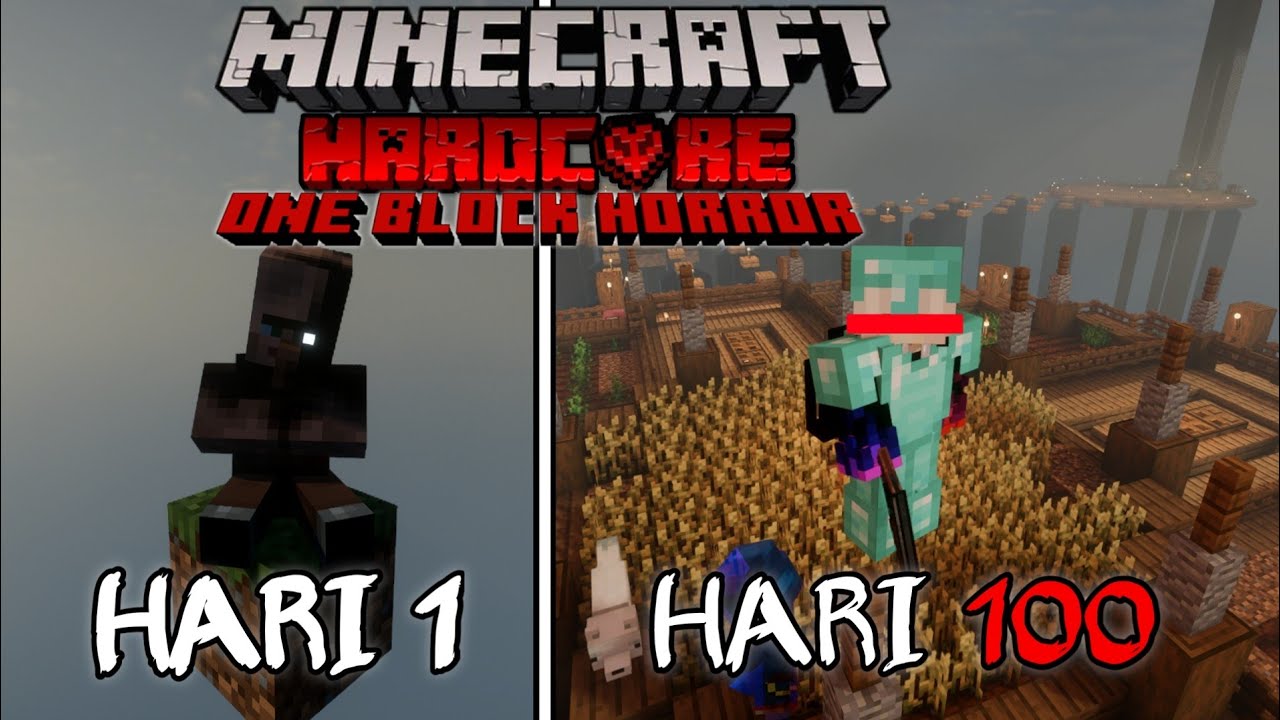 100 Hari Minecraft Hardcore One Block Horror