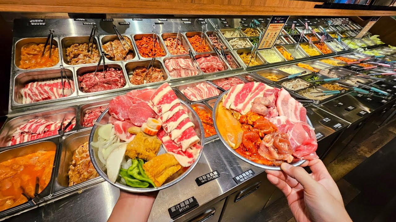 Eating Unlimited Meat Korean Grill and Hotpot