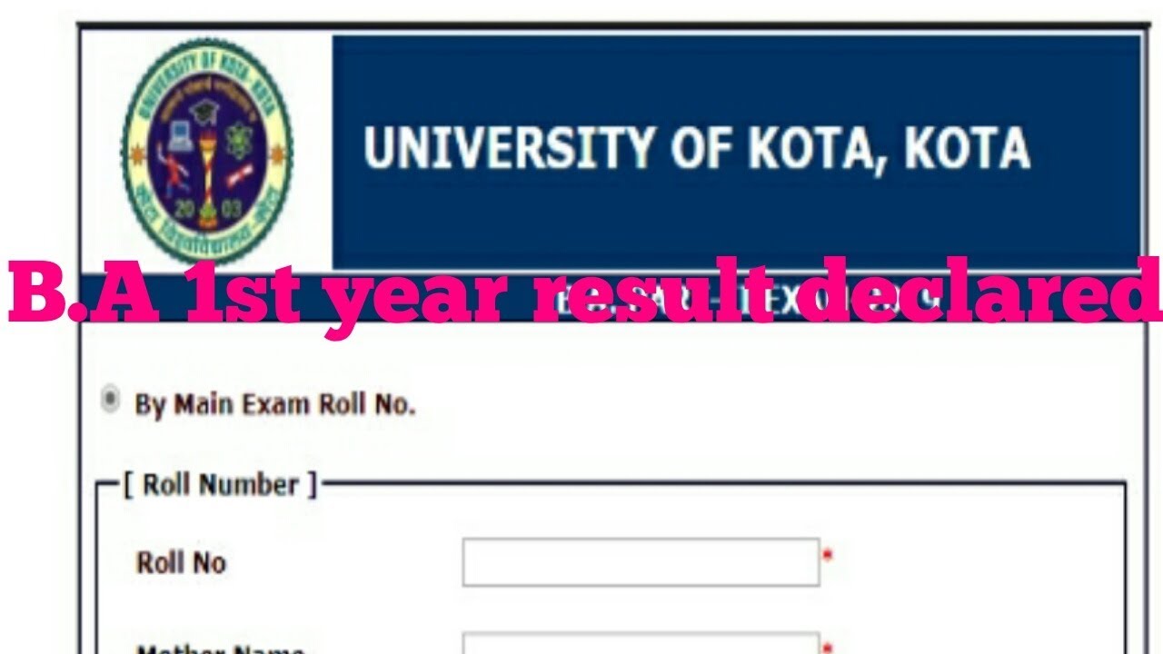 Kota university B.A 1st year result 2019|uok B.a 1st year result 2019