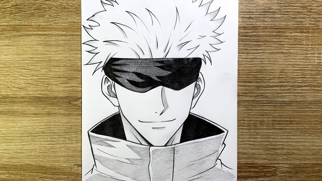 Comment dessiner Gojo Satoru de Jujutsu Kaisen | Comment dessiner Gojo étape par étape