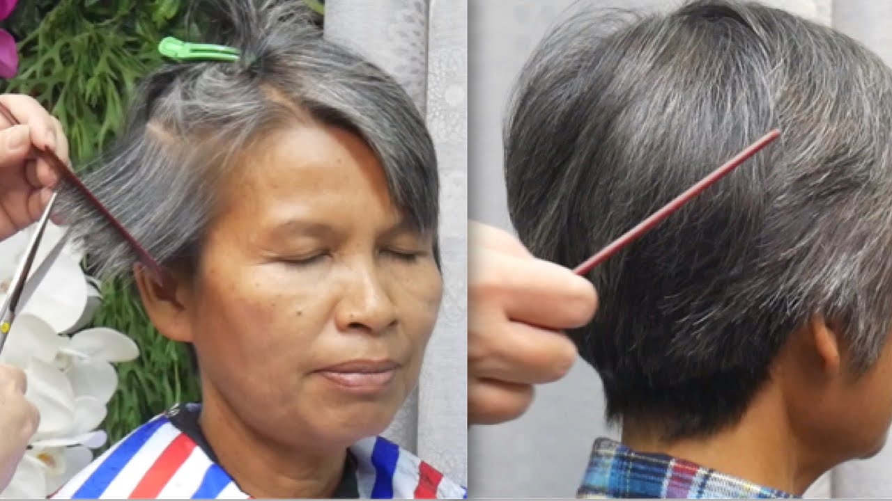 Short haircut tutorial ตัดผมสั้น ซอยผมสั้น ทรงผมสั้น แต่งทรงให้ดู ทุย ทุย