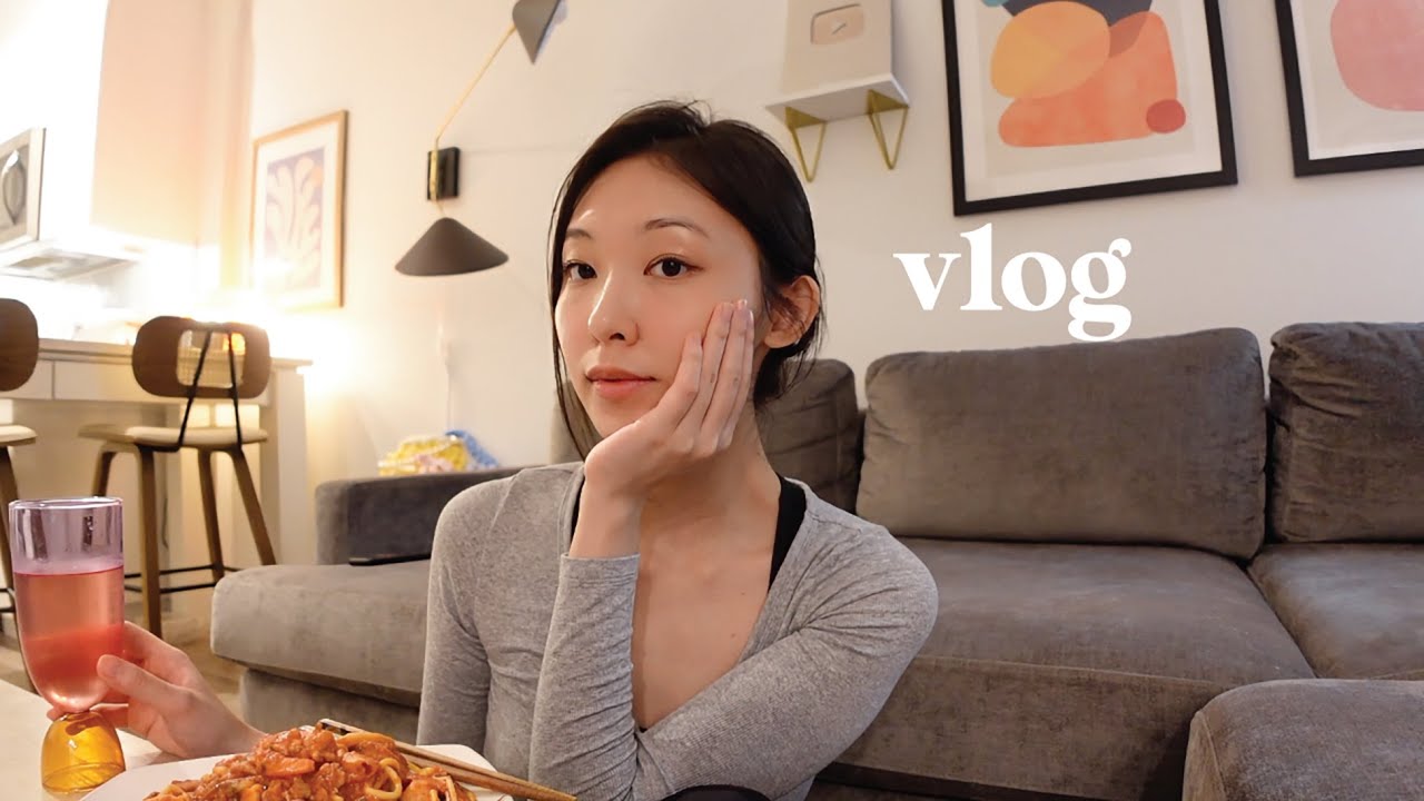 Working in New York| chill day at home, evening destress & healthy routine