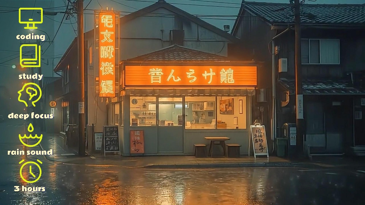 ☔ Окунитесь в уютную атмосферу лоу-фай кофейни под расслабляющую музыку дождливого вечера ☕