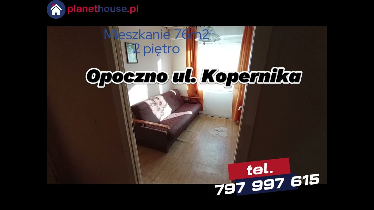 Mieszkanie 76m2, 4 pokoje, balkon, drugie piętro, Opoczno