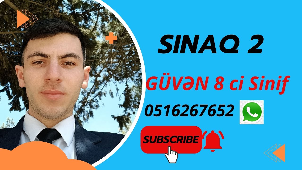 Güvən 8 ci sinif Sınaq 2 . Test izahı.