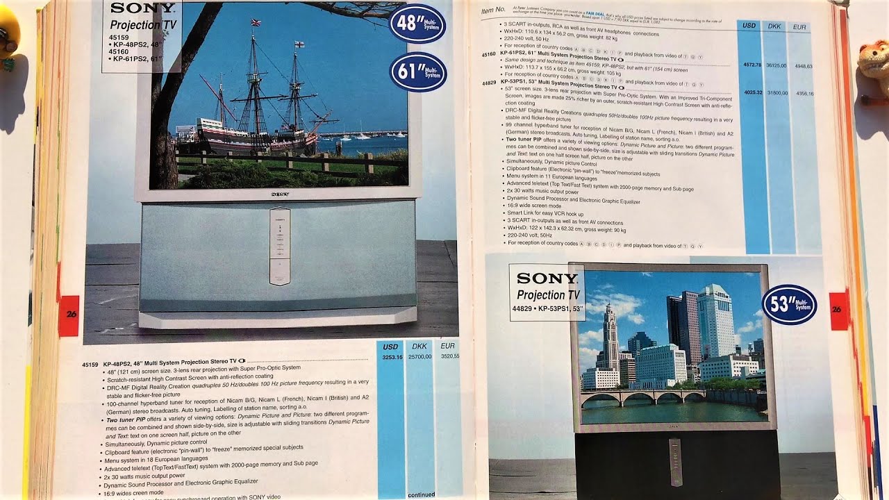 catalog 2002 TVs Plasma CRT, DVD Combo VCR Video Projectors | Panasonic Philips Sony Sharp JVC Casio