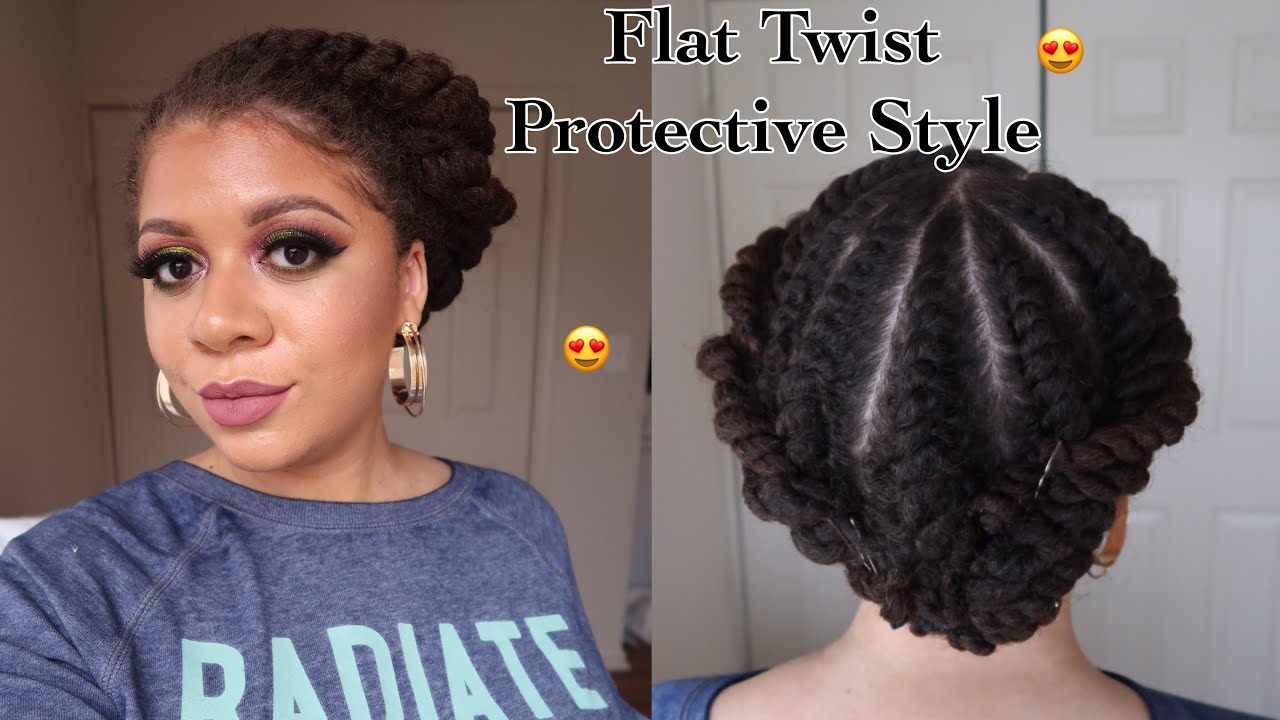 Flat Twist Protective Style NO Added Hair Needed With Protein Free Products | Natural Hair Styles