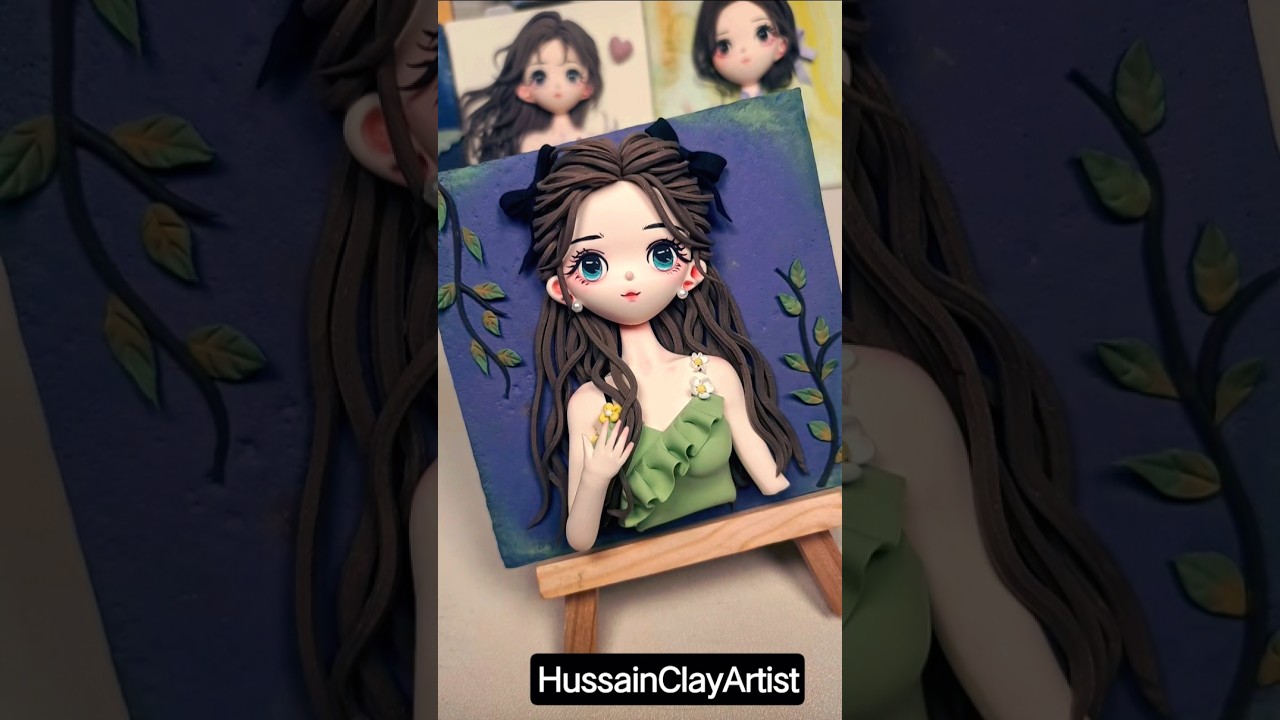 How to Create Adorable Clay Art of Cute Girls -Easy Tutorial Last Part 