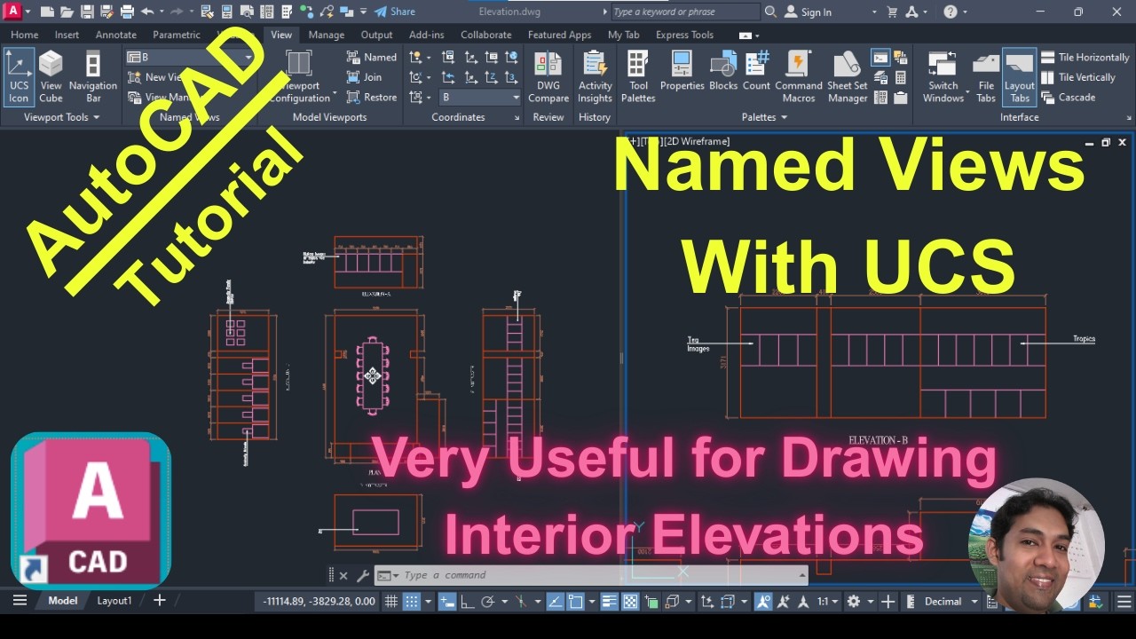 Named Views with UCS in AutoCAD
