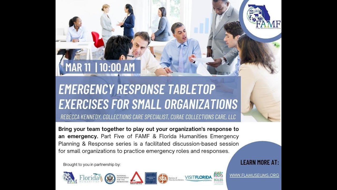 Emergency Preparedness & Response Webinar Series, Part 5: Tabletop Exercises for Small Organizations