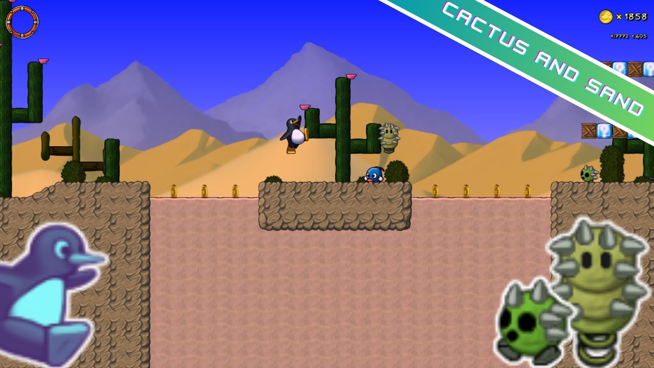 SuperTux (Cactus and sand) create by LECZ
