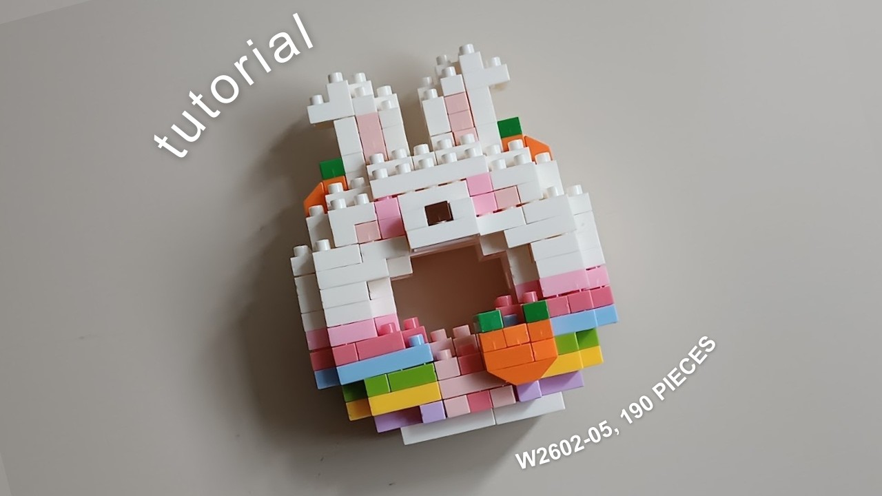 How to Build Rabbit Donut Bricks Tutorial W2602-05 (190 Pieces) Bricks Make a Wise Life