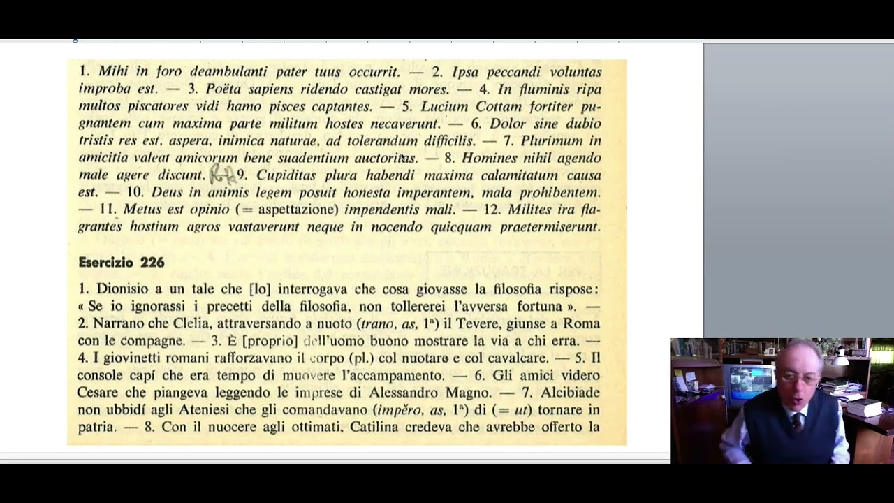 Latino da capo o da zero: Lectio XXXII. Sosta ed esercitazioni.