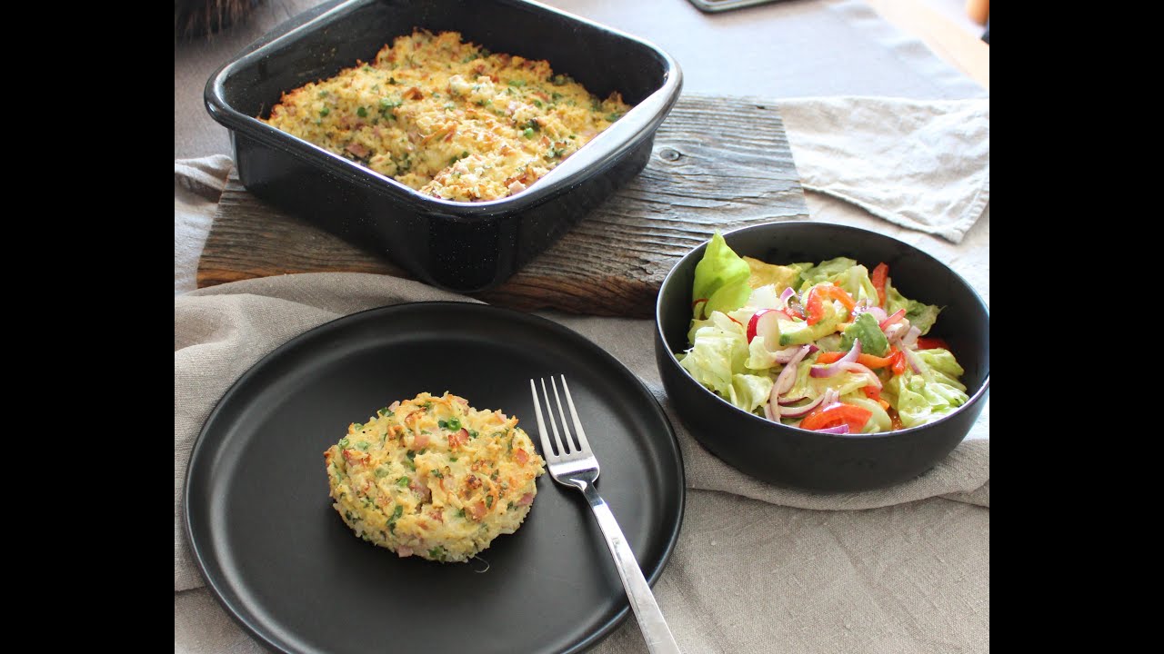 Pikanter Reisauflauf  (Resteverwertung)