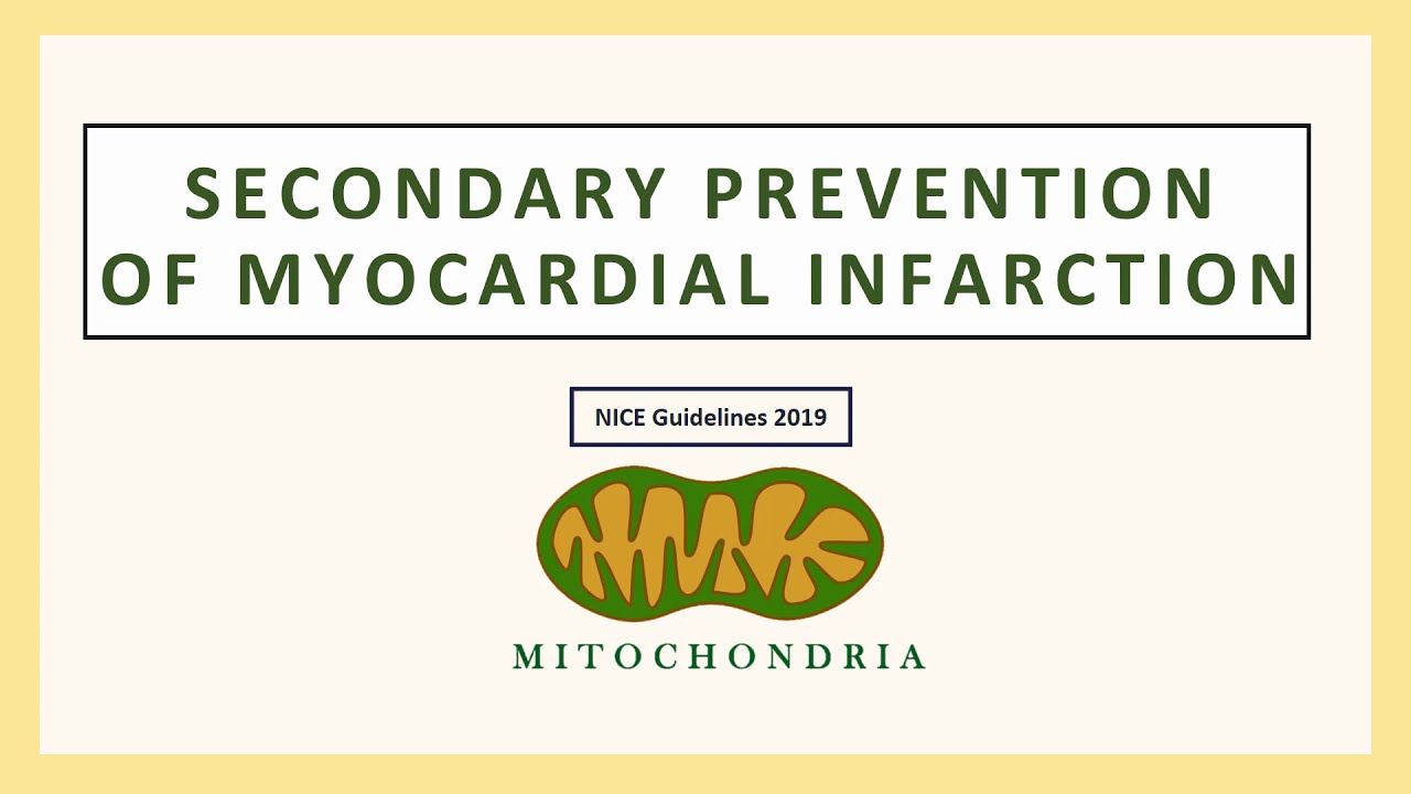 Myocardial Infarction (MI) Secondary Prevention - UK NICE Guidelines (2019)