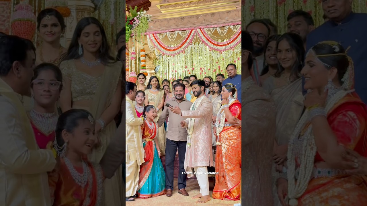 CM Revanth Reddy Selfie with Wedding Bride and Groom 💕 #cmrevanthreddy #revanthreddy #ytshorts