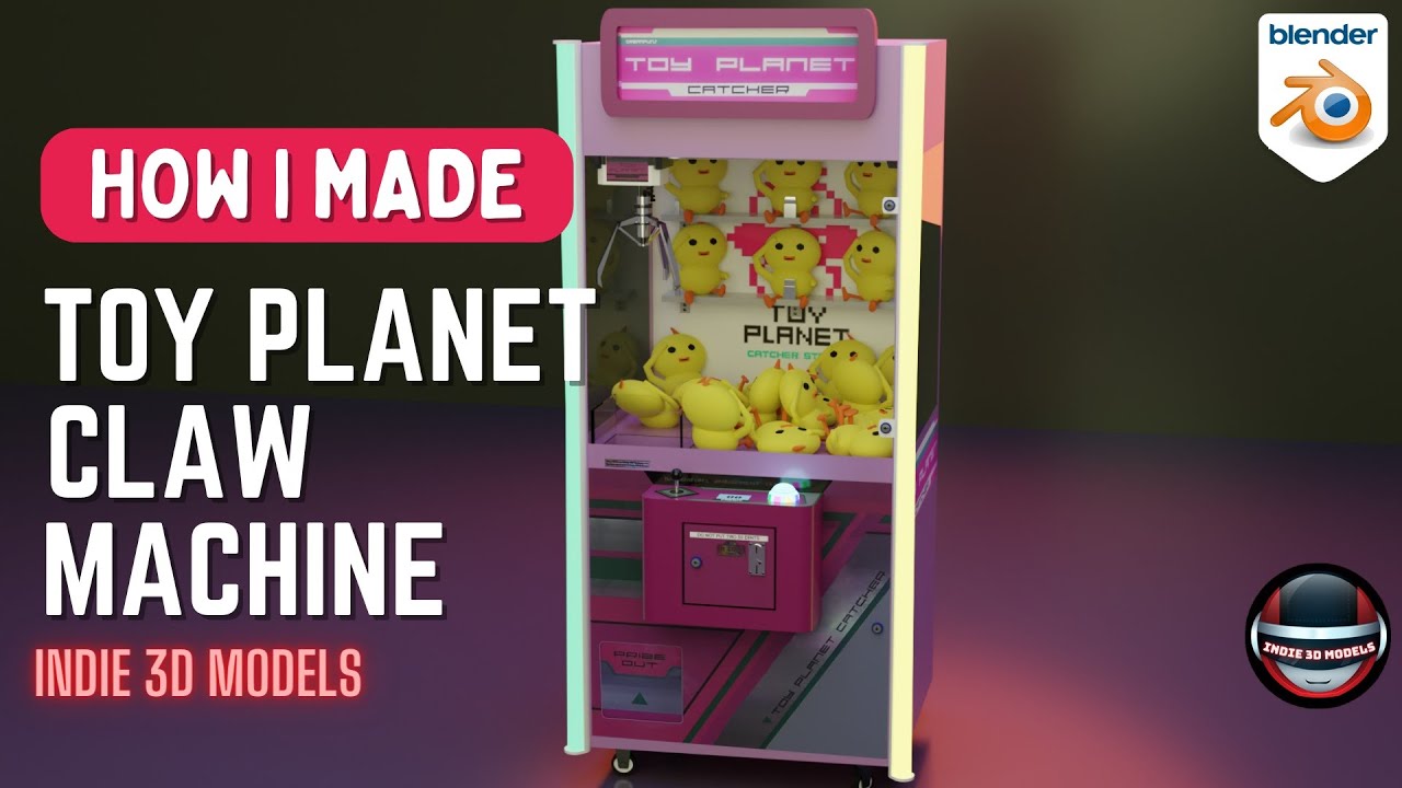 Toy Planet Claw Machine in Blender - 3D Modeling Timelapse | Ep. 17