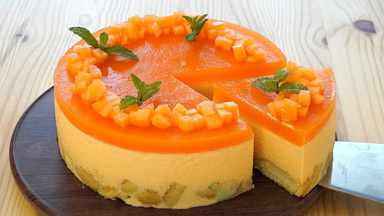 Холодный дынный пирог со свежим и обволакивающим вкусом, очень простой рецепт!