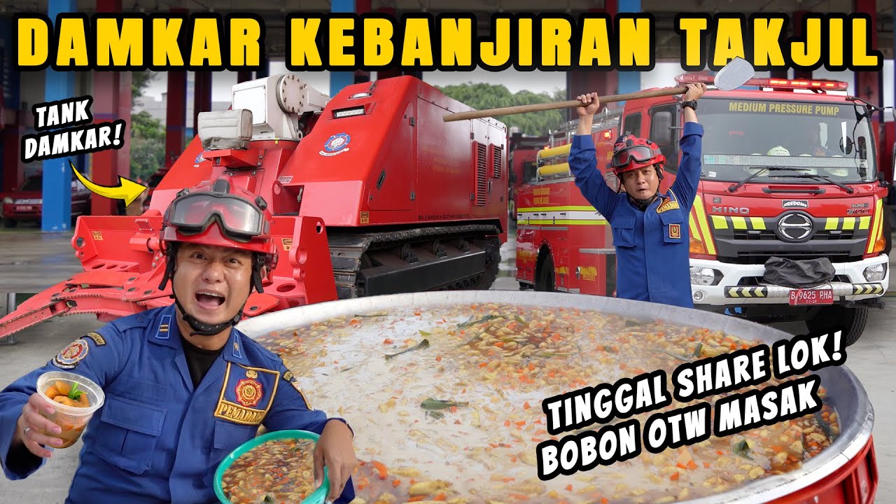 DAMKAR TURUN TANGAN MASAK TAKJIL PUASA! WARGA AUTO BAHAGIA.