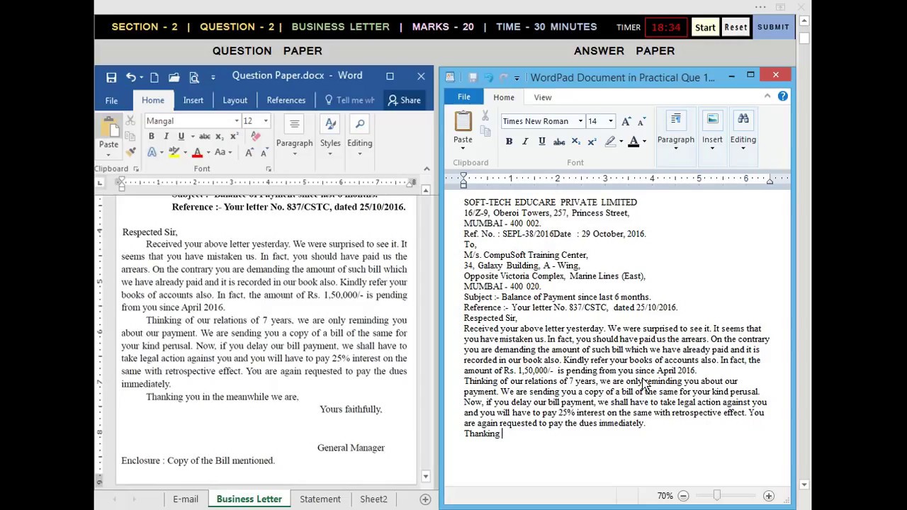 GCC TBC BUSINESS LETTER 30 WPM - METHOD