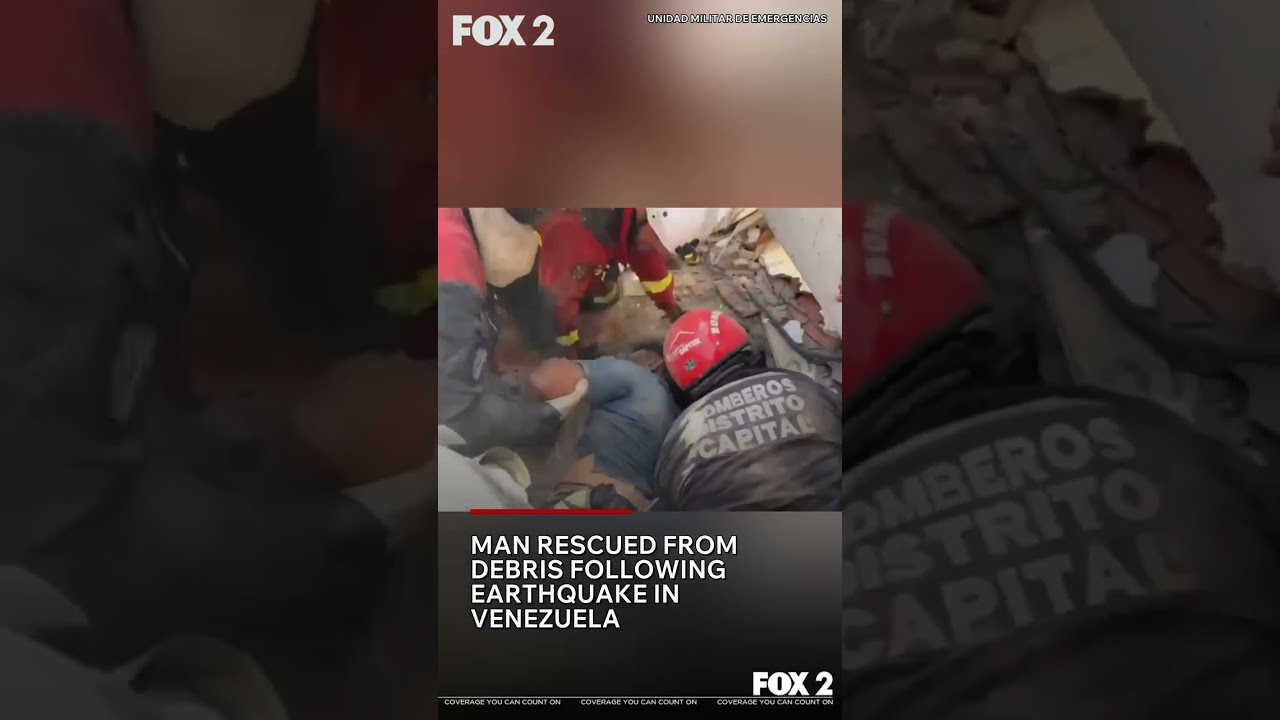 Man rescued from debris following earthquake in Venezuela