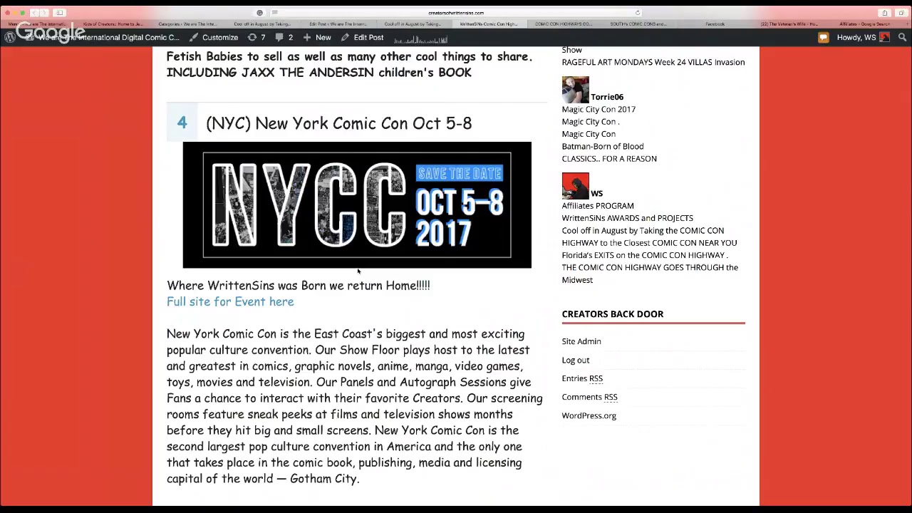 WrittenSiNs Introduces THE COMIC CON HIGHWAY