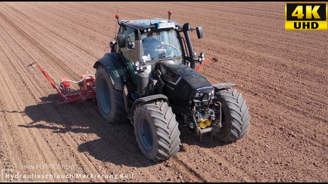 Mais säen 2021 mit Deutz-Fahr 6190 TTV Black Warrior / sechs reihiges Becker Einzelkornsägerät