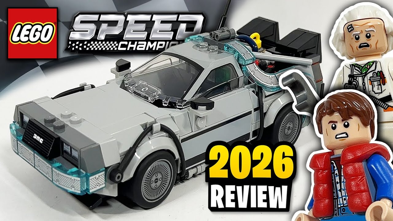 Обзор набора LEGO Speed ​​Champions «Назад в будущее: Машина времени DeLorean» (77256) 2026 года