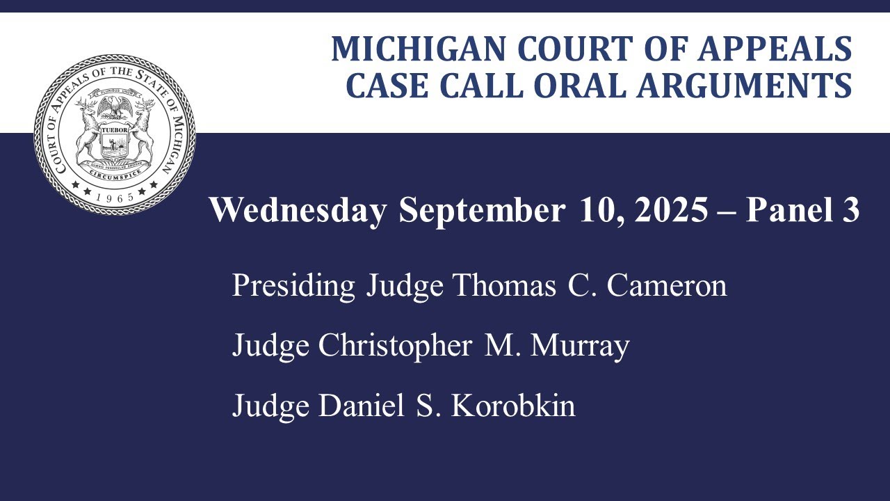 MCOA Oral Arguments September 10, 2025 - Panel 3