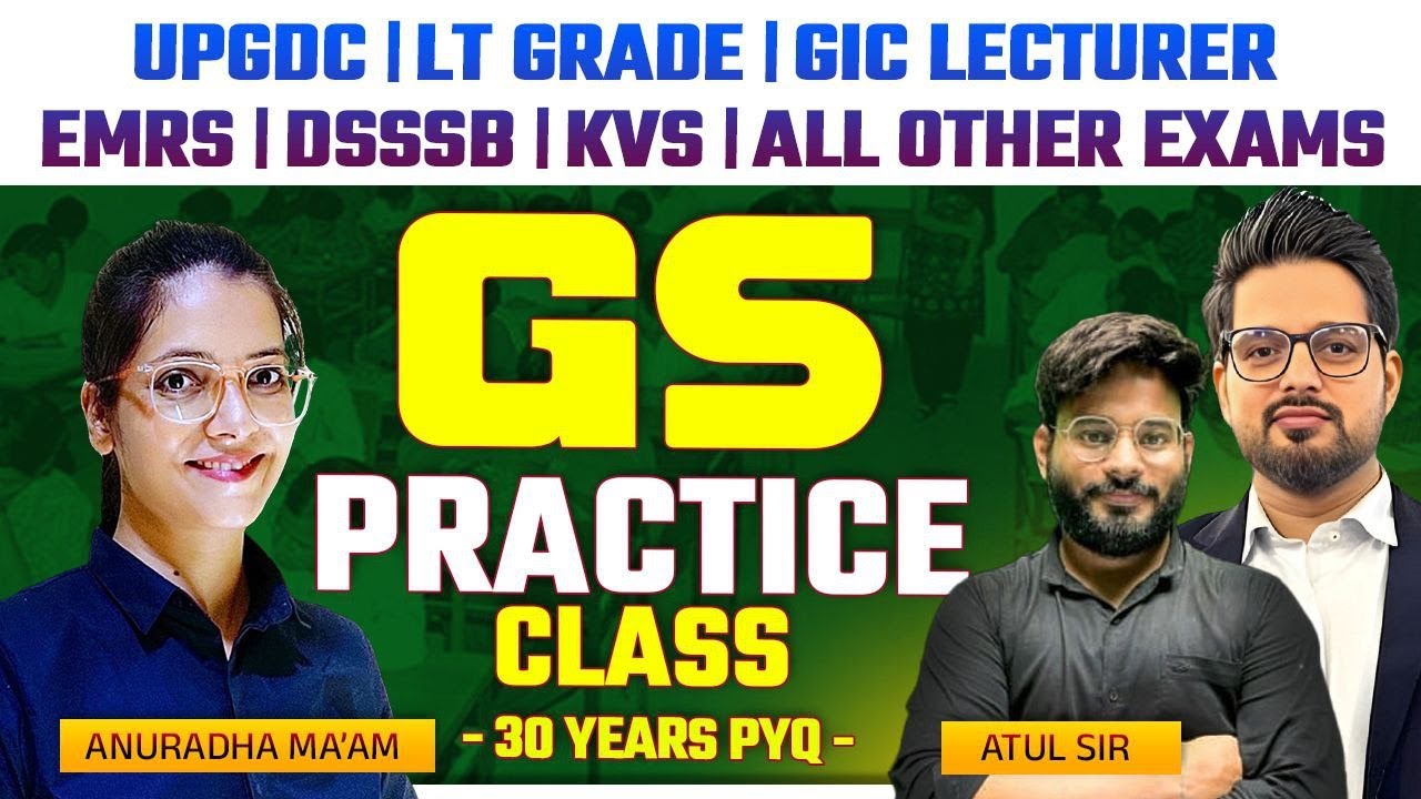 UPGDC General || Studies Class | UPGDC GS PYQ | 30 years PYQ | LT GRADE GS PYQs | EMRS TIER 1 GS