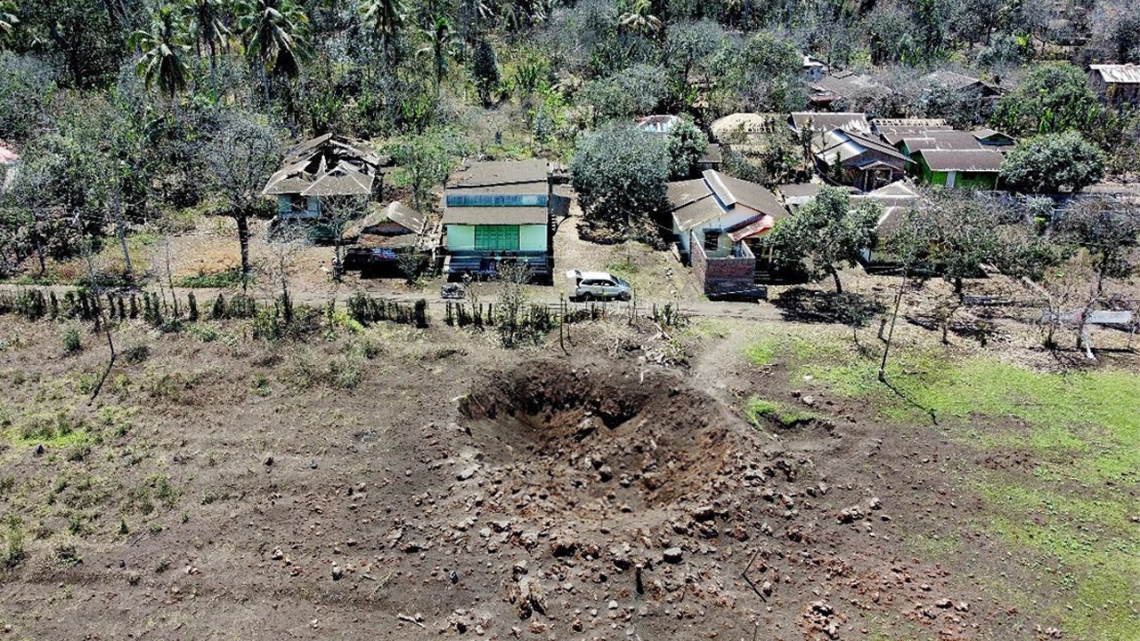 Huge Impact Crater from Lewotobi Volcano 5km from Summit