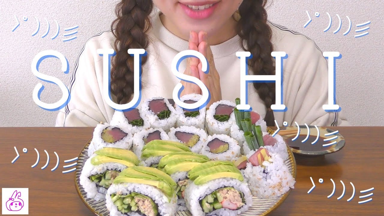 【お寿司ロール】ねぎとろたく＆サラダ巻きを裏巻き！【作って食べる】