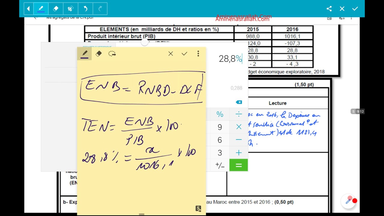 Examen corrigé en économie générale (agrégats) amine Nasrallah : DI et ENB