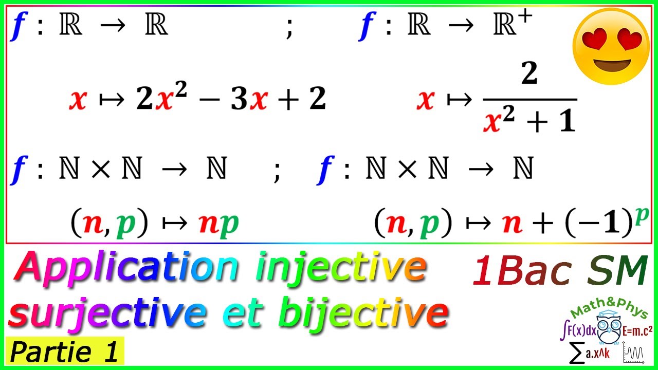 Les Applications 1 Bac SM - bijection surjection injection - [Exercice 1]
