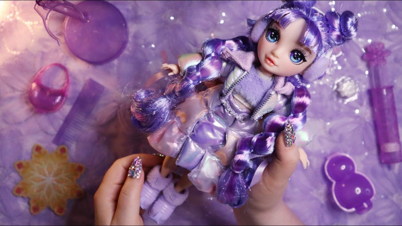 ASMR Doll Unboxing 🎀 Rainbow High Winter Wonderland Violet Willow Review 🎀 (Adult Collector)