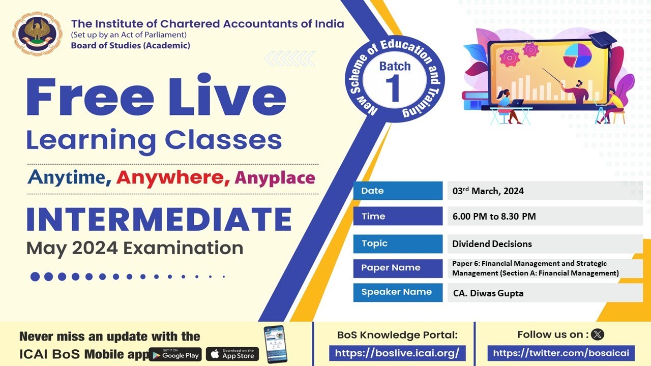 Intermediate Paper 6A:FM & SM | Topic: Dividend Decisions | Session 2 | 03 March, 2024