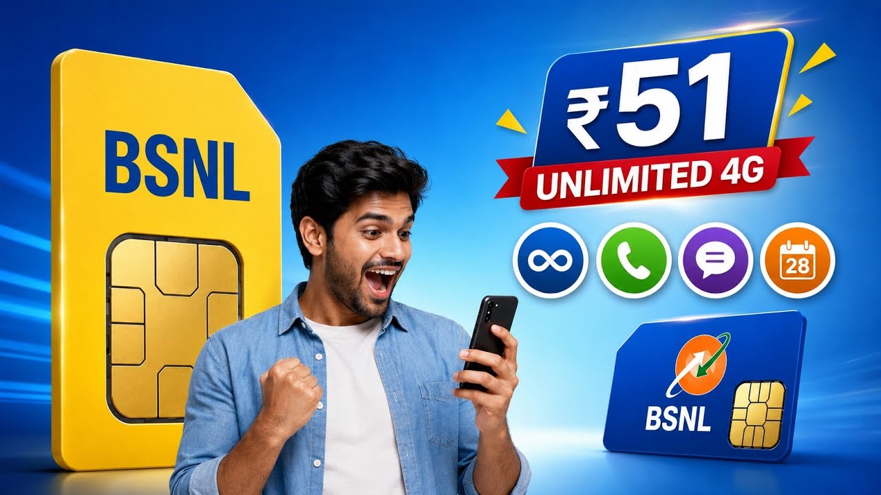 BSNL का नया धमाका 😳 ₹51 में Unlimited 4G Data!