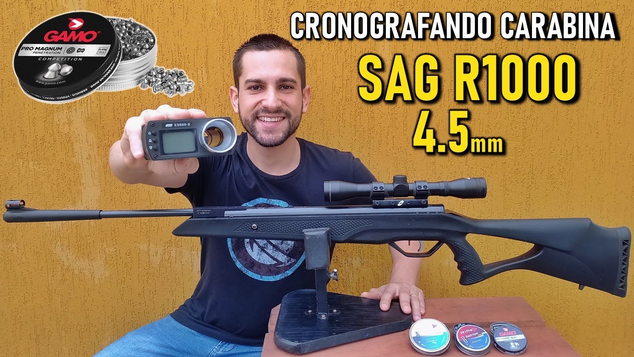 Cronografando Carabina SAG R1000 4.5 Lethal, Prometheus, Destroyer, Thunder, Pointed, Pro Magnum