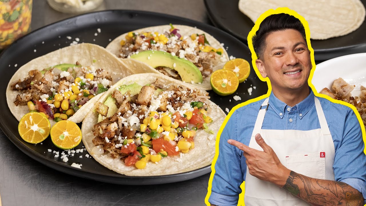 The BEST Filipino Sisig Pork Belly Tacos