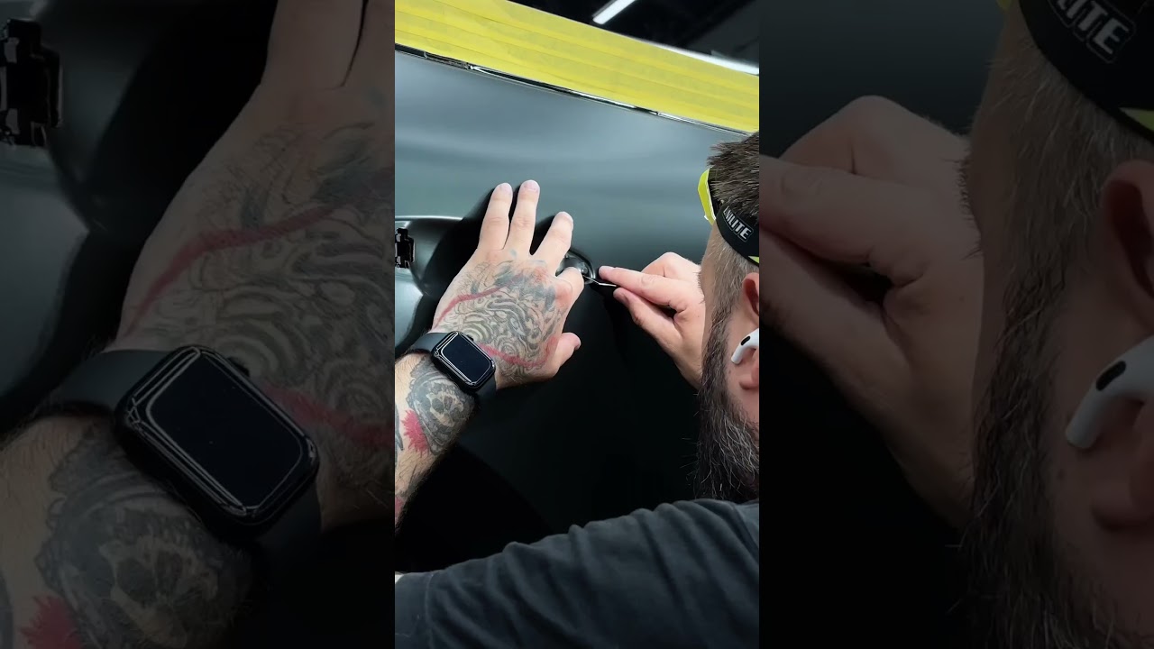 Небольшой процесс полной оклейки #PorscheCayenne в интересный зеленый мат от #kpmf 💈