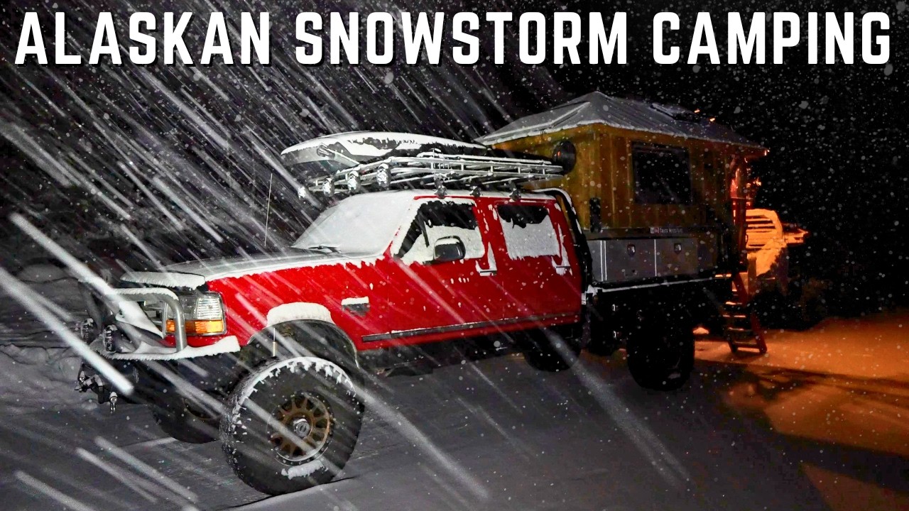 Riding Out a Snowstorm Inside a Cozy Homemade Truck Cabin