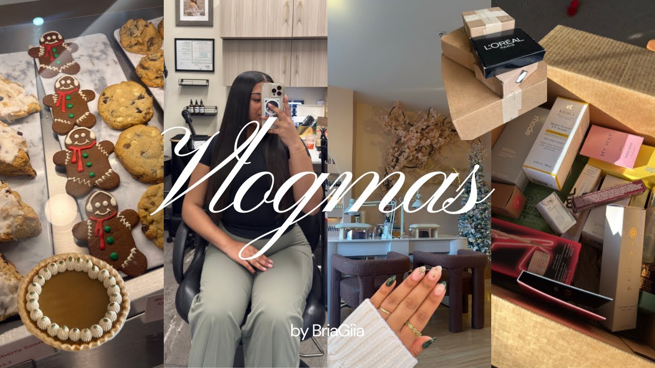 Vlogmas ep.1! silk press szn + holiday nails + huge PR haul + sephora sale haul & more