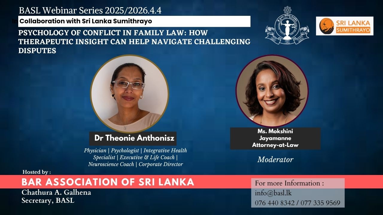 Psychology of Conflict in Family Law in collaboration with Sri Lanka Sumithrayo