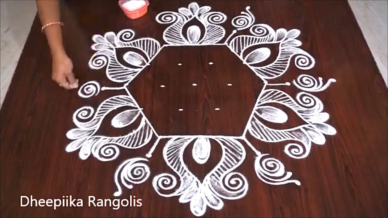 Two Latest Rangoli Designs with Dots - Apartment Muggulu - @Dheepiika Rangolis