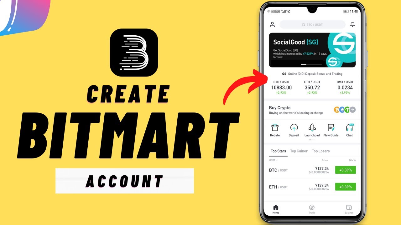 How to Create Bitmart Account { Android - iPhone }